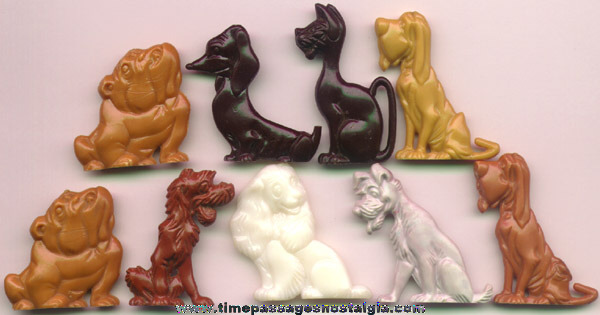 (9) 1955 Walt Disney Lady & The Tramp Advertising Premium Character Figures