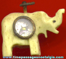 Early Scarce Bone Or Ivory Elephant Charm With Compass