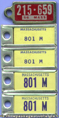 (5) Old DAV License Plate Key Chain Tags