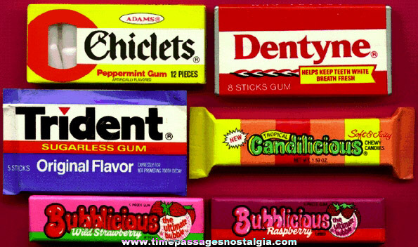 (6) Different Gum & Bubble Gum Advertising Magnets