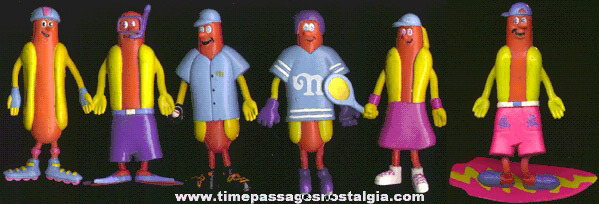 (6) Different Nathan’s Hot Dog Advertising Character Sports Figures