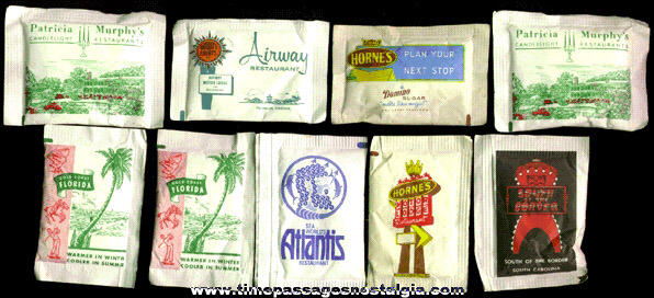 (9) Old Advertising Sugar Packets