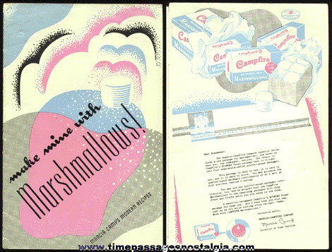 1939 ANGELUS & CAMPFIRE MARSHMALLOWS Advertising Recipe Booklet