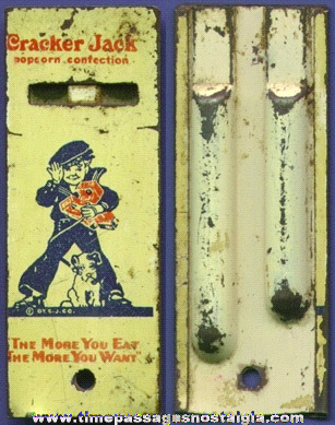 1930’s Lithographed Tin Cracker Jack Advertising Premium Whistle