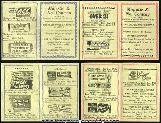 (4) 1940’s New Hampshire Movie Theatre Programs