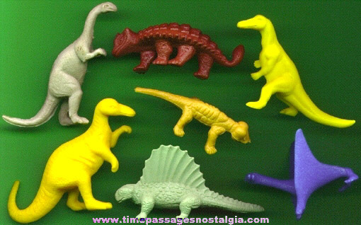(7) Old Cereal Premium / Prize Dinosaur Playset Figures
