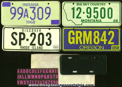 (5) 1960’s Cereal Premium / Prize License Plates