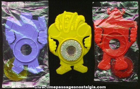 (3) Robot Bicycle Reflector Cereal Premiums / Prizes