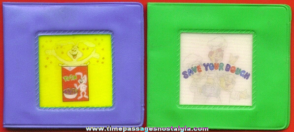 (2) Different General Mills Cereal Premium / Prize Flicker Picture Wallets