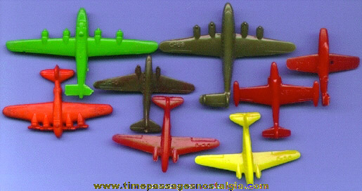 (8) Old Small Hard Plastic Toy Airplanes