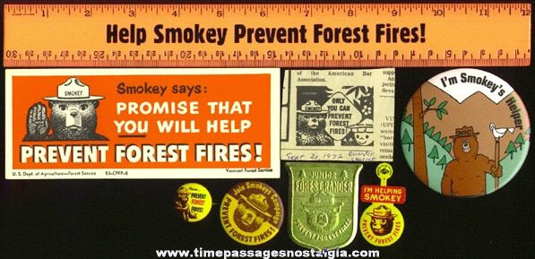 (8) SMOKEY THE BEAR Items