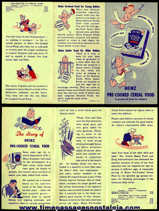 Old HEINZ Cereal Advertising Brochure