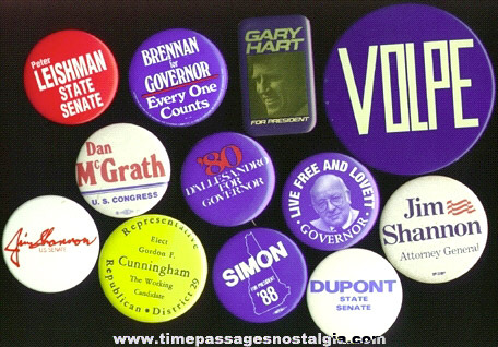 (12) Mixed Old Political Buttons