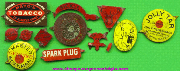 (12) Old Tin Tobacco Tags