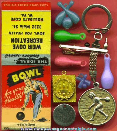 (10) Small Old Bowling Related Items