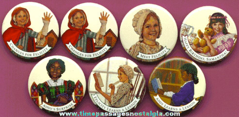 (7) American Girl Doll Pin Back Buttons