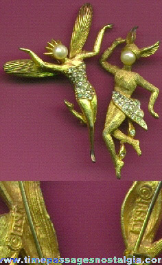 (2) Similar Jewelry Pins With Stones