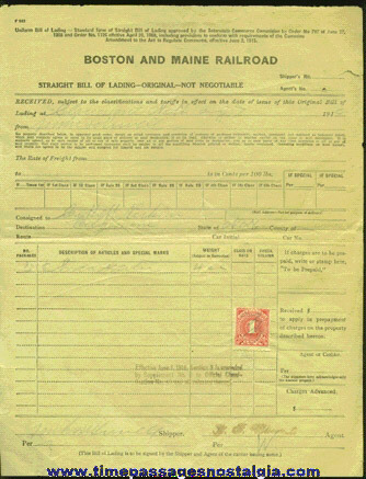 (5) Boston & Maine Railroad 1916 - 1922 Paper Items