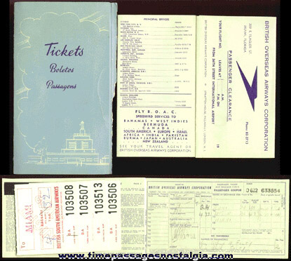(8) Small 1951 B.O.A.C. Airlines Items