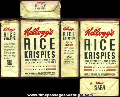 1940 Single Serving Kellogg’s Rice Krispies Cereal Box