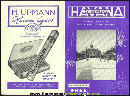 1953 Havana Weekly Tourist Magazine From Cuba