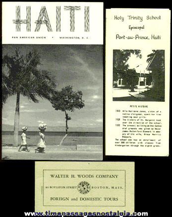 (3) 1953 - 1954 Haiti Tourist Paper Items