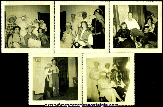 (5) 1940’s HALLOWEEN Costume Photographs
