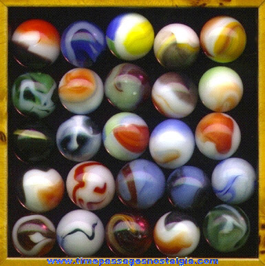 (25) Colorful Machine Made Marbles