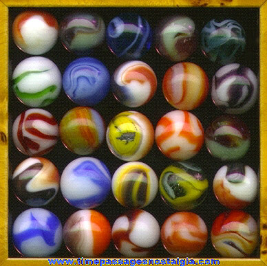 (25) Colorful Machine Made Marbles