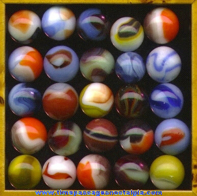 (25) Colorful Machine Made Marbles