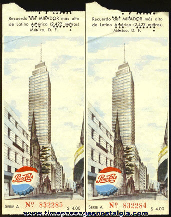 (2) 1950’s PEPSI COLA Mexican Tickets