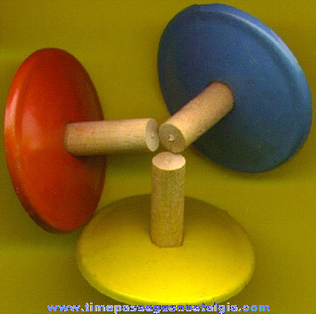 (3) Old Cracker Jack Prize / Premium Tin Toy Spinning Tops