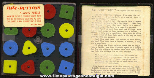 1969 Boxed BALI BUTTONS Logic Puzzle
