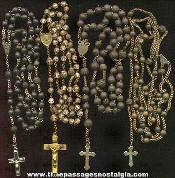 (4) Old Sets Of Rosary Beads