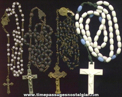 (4) Old Sets Of Rosary Beads