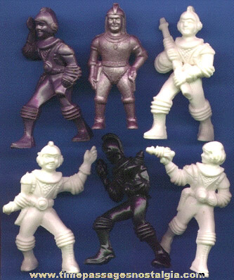 (6) Old Hard Plastic Spaceman Figures