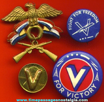 (4) Small World War II Victory Items