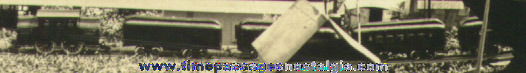 1925 Photograph Of A Boy And His Train Layout & Boats