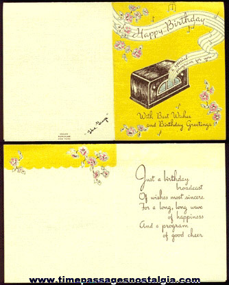 Old Table Radio Birthday Card