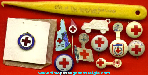 (12) Small Old Red Cross Items