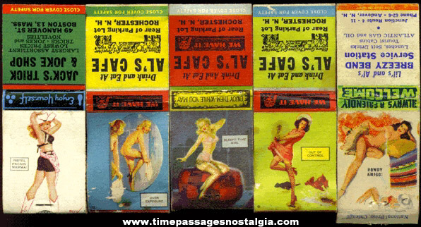 (5) Old Risque Advertising Match Book Covers