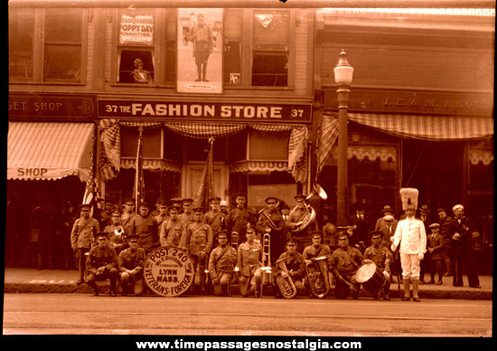 Old Lynn, Massachusetts Veterans of Foreign Wars (V.F.W.) Band Photograph Negative