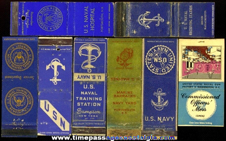 (8) Different Old United States Navy Match Book Covers