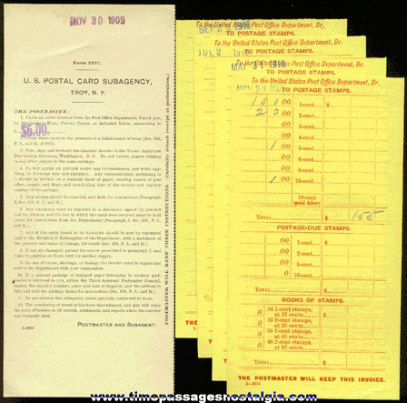 (6) 1909 - 1910 U.S. Postal Service Paper Items