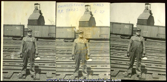 (3) 1937 Massachusetts Railroad Photographs