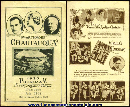 1925 Swaryhmore Chautauqua Theatre / Entertainment Program Booklet