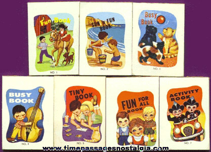 Complete Set Of (7) Unused & Mint Cracker Jack Premium / Prize 1960’s Fun Books