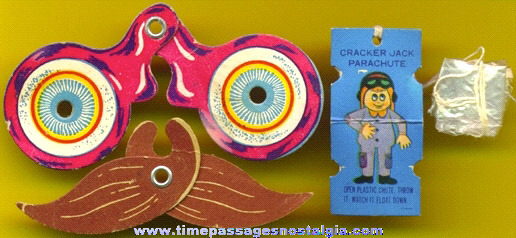 (3) Different Old Cracker Jack Paper Premium / Prize Toys
