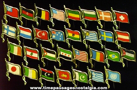 (31) Old Tobacco Premium Flag Pins