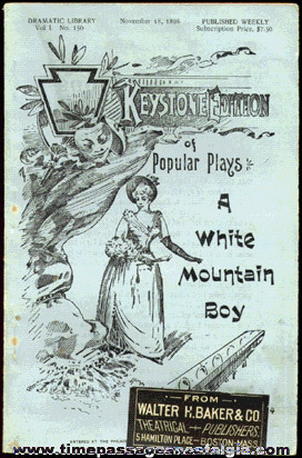 1898 "A WHITE MOUNTAIN BOY" PLAY BOOK